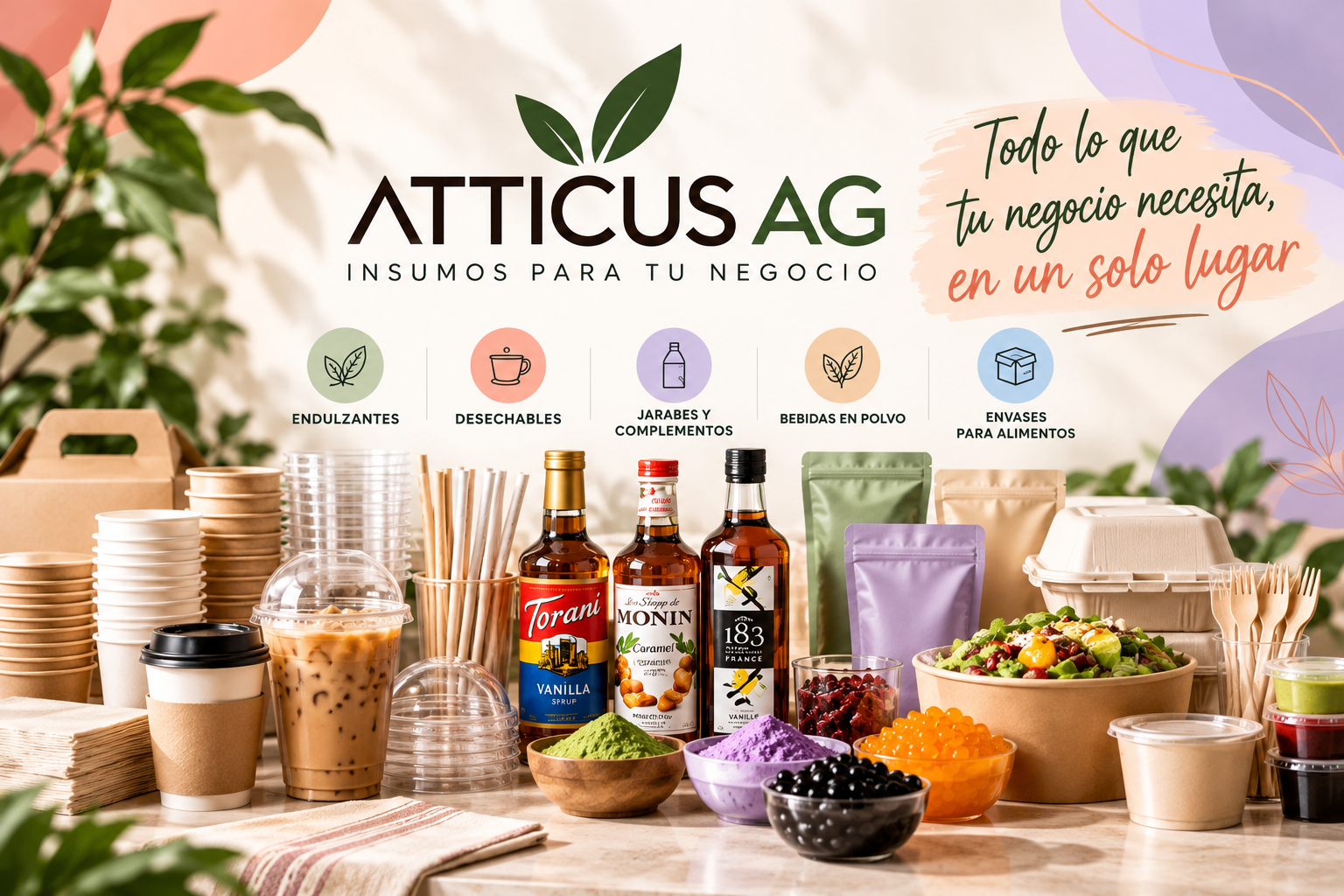 Atticus AG: endulzantes, desechables, jarabes, bebidas en polvo y envases para alimentos